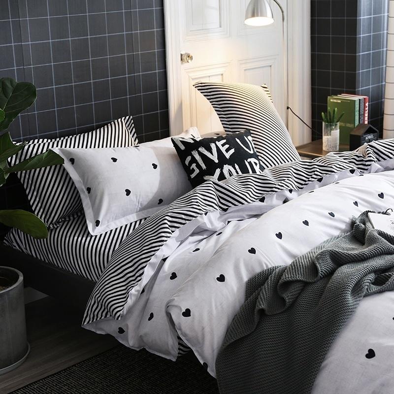 WTEMPO 12 Styles Bedding Set Duvet Cover Set Polyester Fiber Bed Sheet Sets Sets Black Cat Size Twin