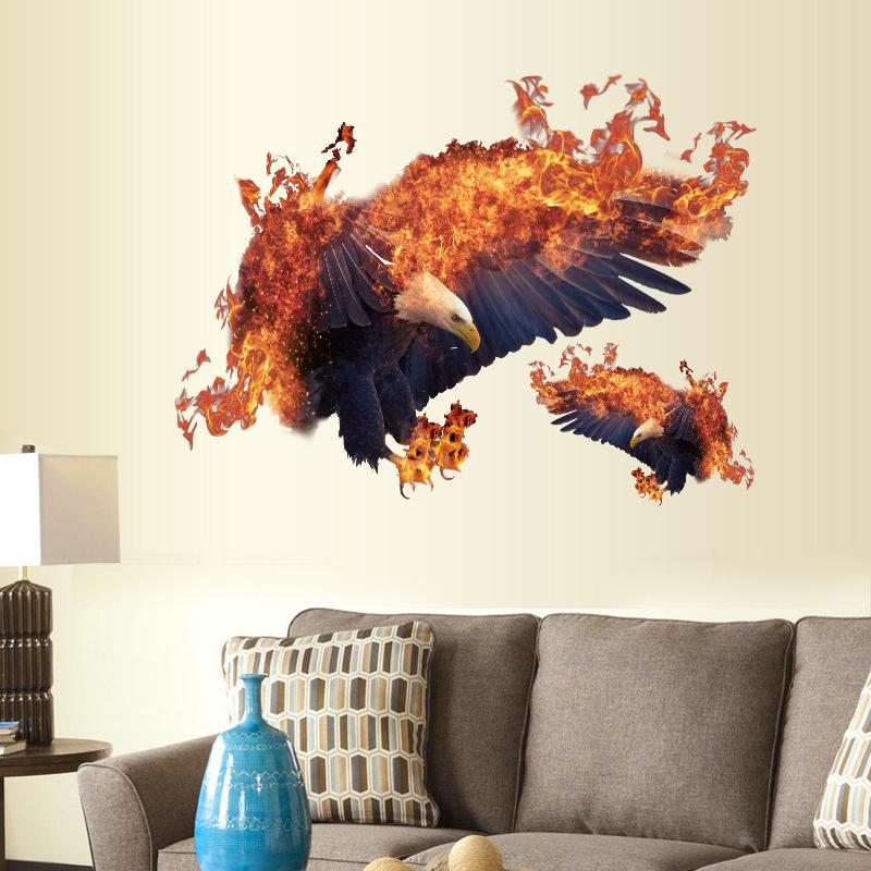 Flame Eagle personality bedroom living room porch office restaurant decorative wall stickers custom