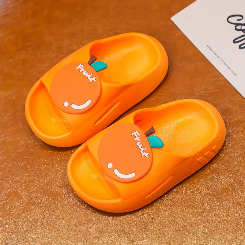 New Cute Kids Slippers Fruit Children Baby Home Slippers Waterproof Breathable Non-slip Boys Girls Home Shoes Cute