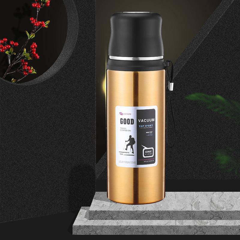 0.6/0.8/1/1.2/1.5L Stainless Steel Vacuum Flask Coffee Tea Water Bottle Travel Sports Household Water Bottle Coffee Milk Cup