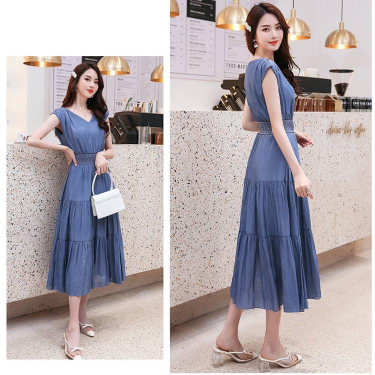 Womens Boho Solid Dress O-Neck Ladies Dresses Women Dress Sundress Maxi Dress Vestidos Verano