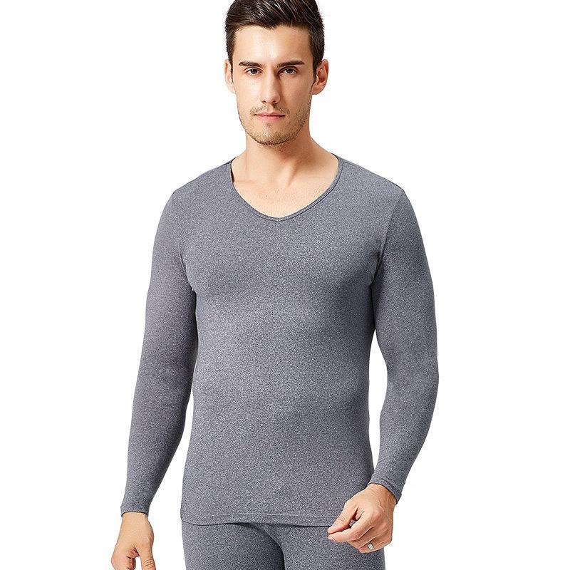 Men Winter Autumn Thicken Thermal Underwear Tight Suit High Elasticity Wearable Comfortable Soft Lining O-neck Pajamas V-neck Long Sleeve Breathable