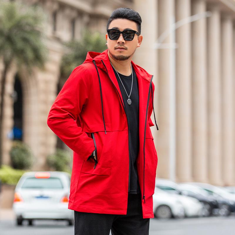 Men's Woolen coat Medium and long section Large size Windbreaker Men's clothes Autumn and winter