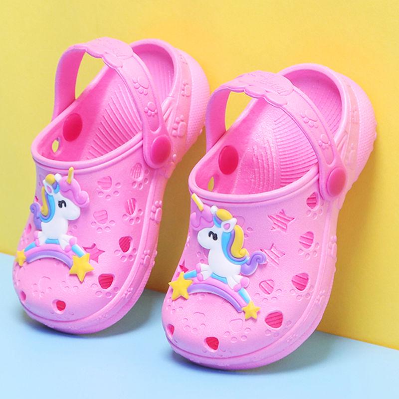 Pink unicorn baby Shoes Sandals Beach rainbow Summer Baby Boy Girl cute Slippers Flip Shoes