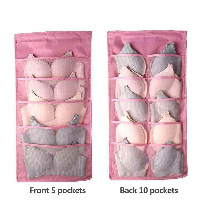 Oxford Cloth Underwear Storage Bag Panties Hanging Bag Wall-mounted Bra Socks Storage Bag Wardrobe Dormitory Hanging Storage Moisture-proof Bag