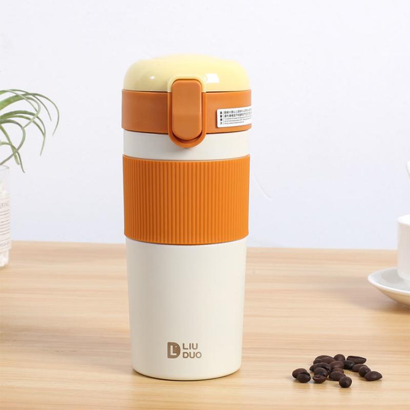 Straw Thermos Cup Girls Water Cup Student Portable Coffee Cup Portable Thermos Cup Large Capacity Cup