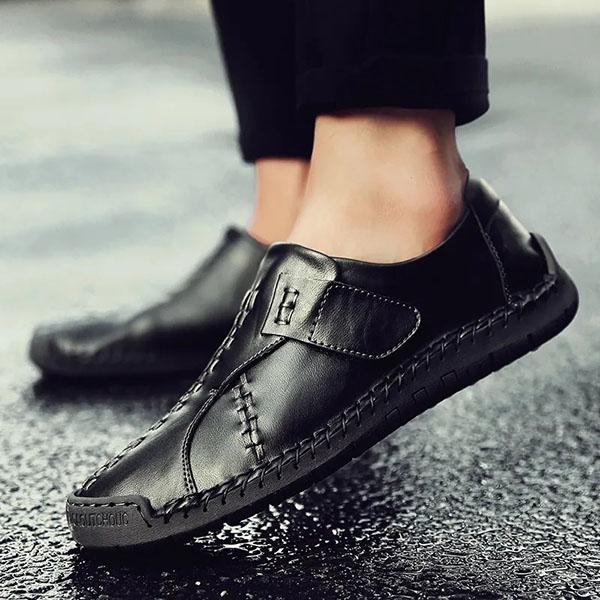 Men's Cowhide Leather Shoes Casual Slip-On Leather Shoes Genuine Leather Men's Shoes Driving Shoes Soft Sole Breathable Loafers