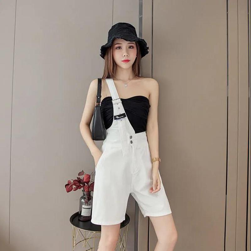 Summer Denim Jumpsuit Woman Jeans Long Romper Pants Zipper Pockets Sleeveless Adjusted Overalls Jeans Trousers