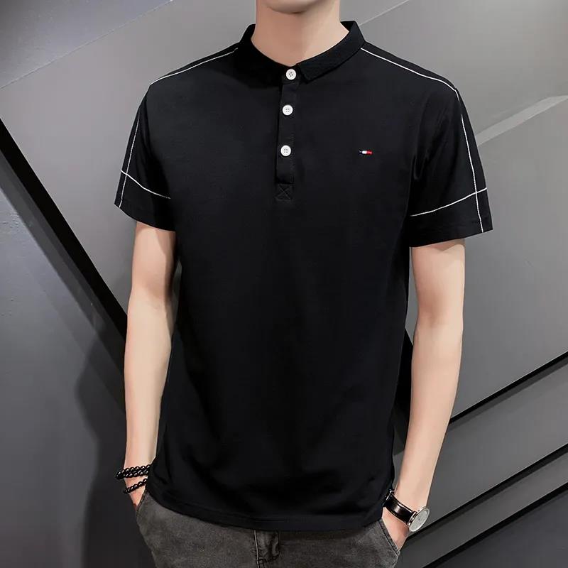 Summer Men's Short Sleeve T-shirt Lapel Polo Shirt Youth Casual Bottoming Shirt Men's Top