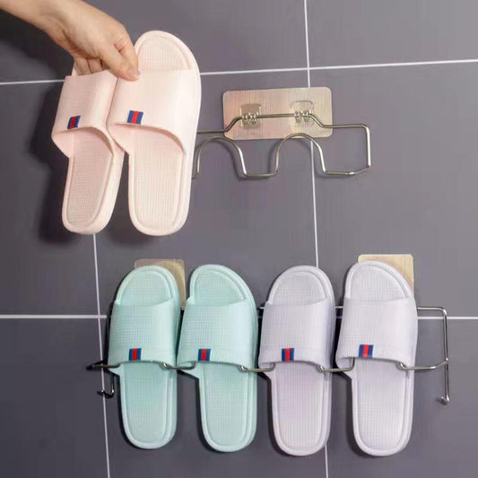 Bathroom Slippers Shelf Toilet Wall Hanging Drain Stainless Steel Free Punching Toilet Rack Hook Storage Shelf Home Organizer Shoe Rack