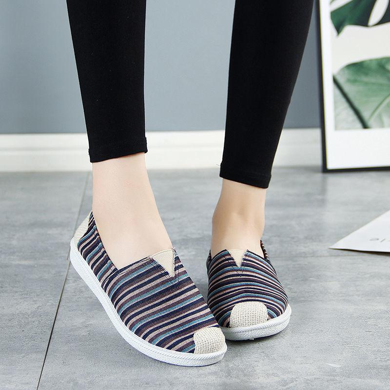 Soft-soled Shoes Breathable Canvas Shoes Women's Old Beijing Cloth Shoes, Spring and Autumn, A Pedal Lazy Flat Shoes