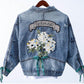 Embroidered Denim Jacket Women Spring and Autumn Loose Casual All-match