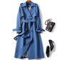 Windbreaker Women's Mid-length Spring and Autumn Large Size Popular British Style Over-the-knee Coat