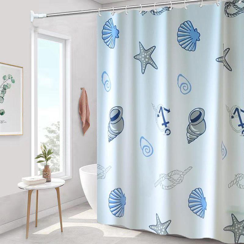 Bathroom Waterproof Curtain, Mildew Proof Shower Curtain, Shower Partition Curtain, Shower Curtain, Bathroom Curtain, Free Perforation