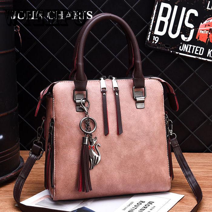 Leather Handbags Women Tassel Crossbody Shoulder Bags Tote Women Fashion Bag