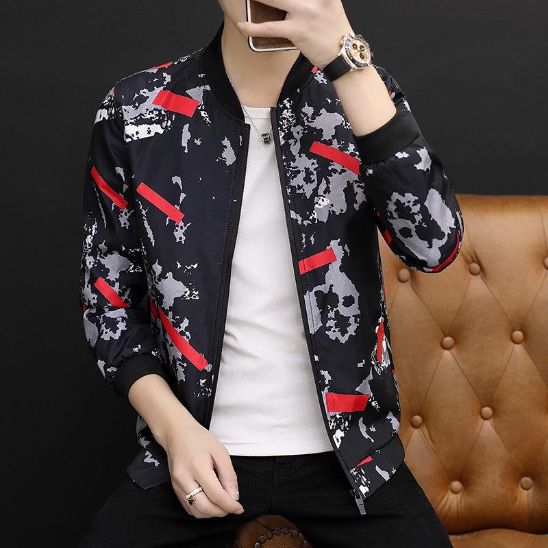 Trendy youth slim collar collar plus size jacket men's jacket spring and autumn jacket