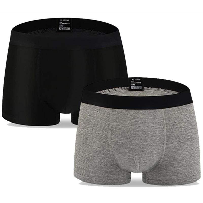 2 Packs Men's Underwear Over Size Extra Large Loose Pants Modal Stretch High Waist Boxer Shorts 5XL Briefs Comfortable Breathable Underpants  Panties