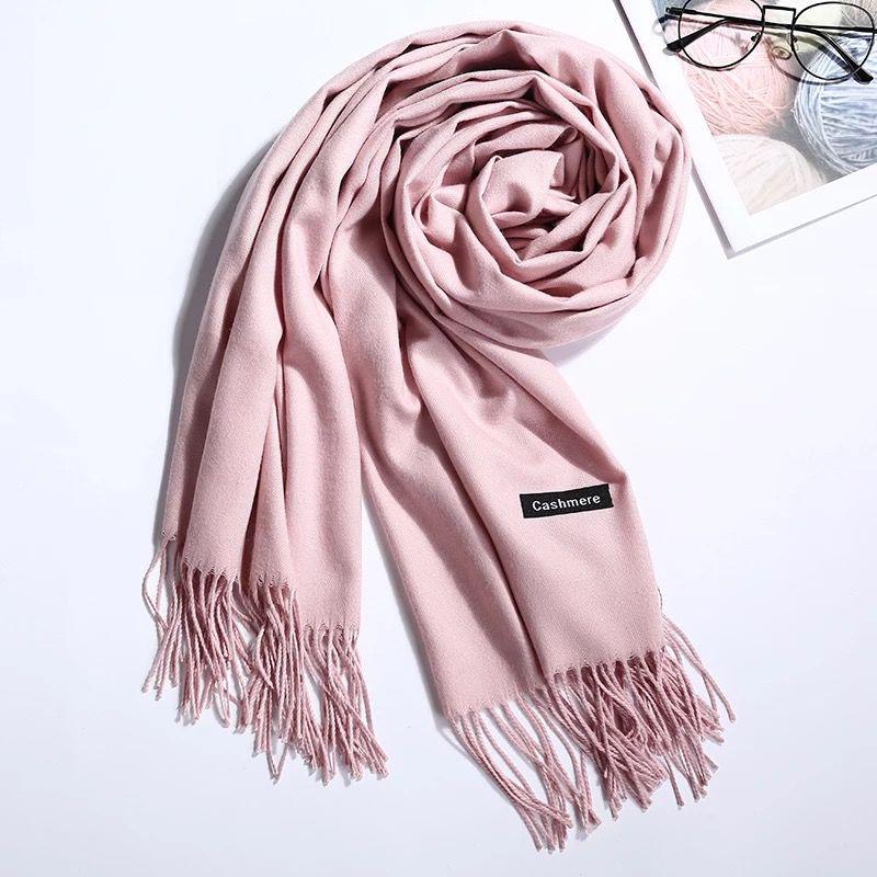 Women Scarf Fashion Solid Shawls Wraps Lady Pashmina Female Hijab Winter Headband Scarves