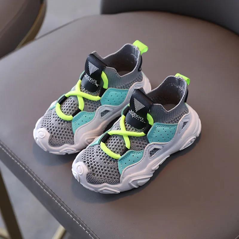 Kids Shoes Spring Summer Girls and Boys Soft Sole Sports Shoes Anti-slip Casual Mesh Flat Shoes