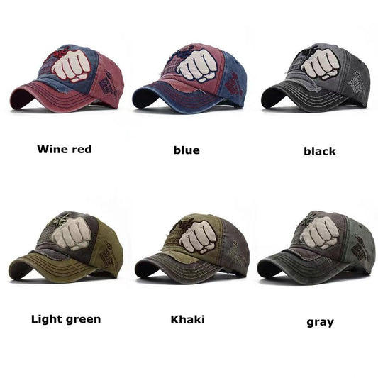 Funny Punch Baseball Cap Men's Vintage Washed Old Color Cloth Splice Peaked Cap Women's Hat Spring Autumn Summer Hat Casual Outdoor Sun Hat