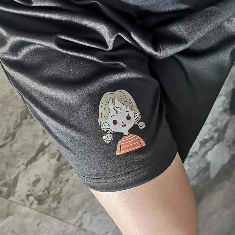 Women's Cute Print Shorts Summer Loose Wide-leg Sports Short Pants Thin Five-point Pants Girls Show Thin  Casual Shorts Ins Short Pants