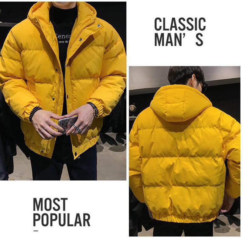 Fashion Trend Men's Winter Jacket Loose Casual Youth Hooded Cotton Jacket Plus Cotton Thick Warm Parker Clothing