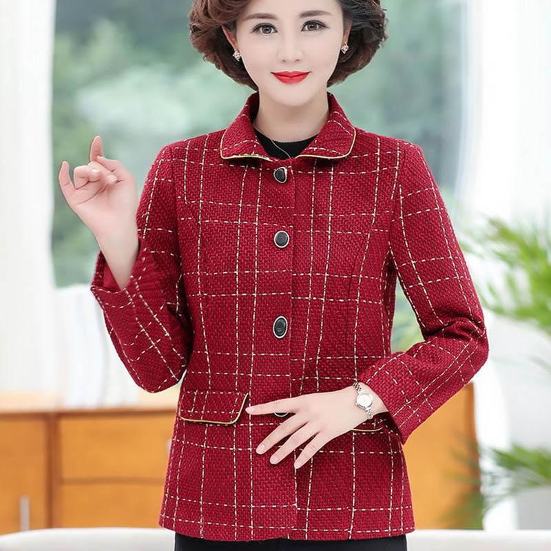 Mother's Spring and Autumn Short Jacket Middle-aged Women's Fashion Small Suit Western-style Jacket