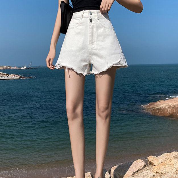 Denim shorts High waist and loose shorts for women Short Pants  Summer Thin shorts Casual  Short jeans