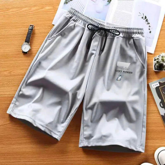 Summer Ice Silk Pants Men's Shorts Thin Section All-match Loose Casual Pants Sports Pants Quick-drying Breathable Harem Five-point Pants