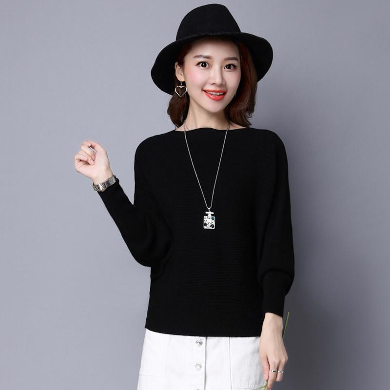 Knit  Pullover Sweater Women's Batwing Sleeve Sweater Coat Loose Large Size Batwing Sweater Short Outer Wear