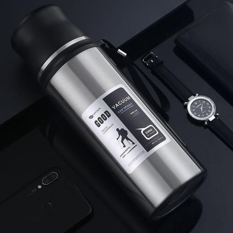 0.6/0.8/1/1.2/1.5L Stainless Steel Vacuum Flask Coffee Tea Water Bottle Travel Sports Household Water Bottle Coffee Milk Cup