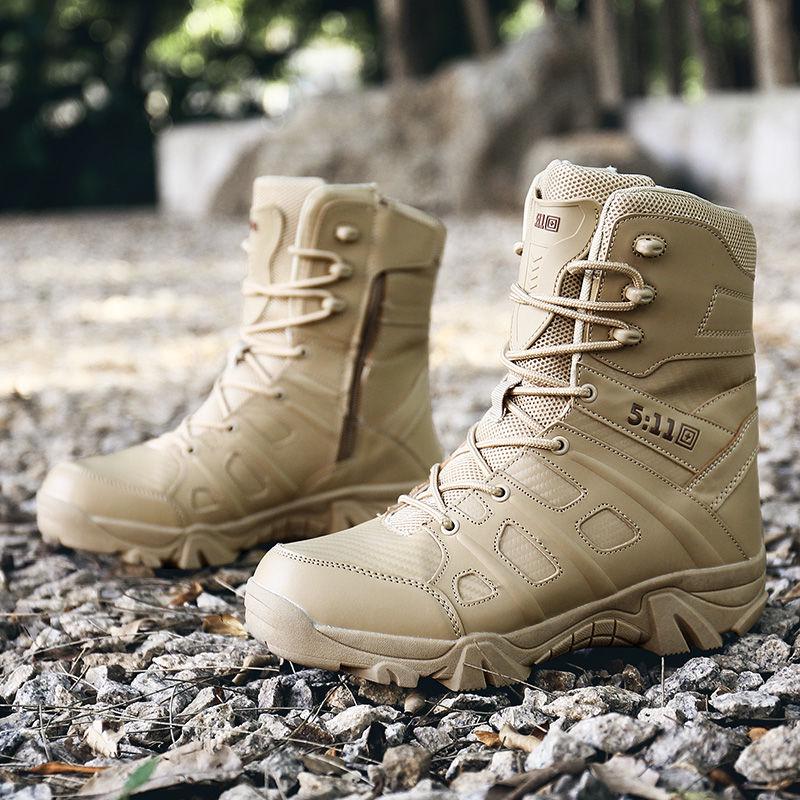 Men Tactical Military Boots Winter Leather Waterproof Desert Combat Army Work Shoes Mens Ankle Boot