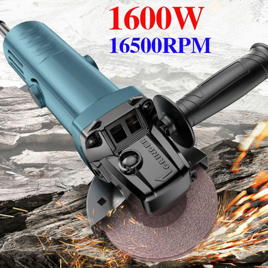 1600W Wired Angle Grinder Handheld Cutting Machine Multifunctional Electric Grinder  16500RPM Polisher