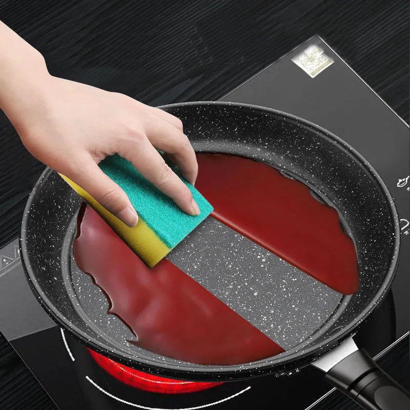 Maifan Stone Frying Pan Non-stick Pan Household Frying Pan Without Oily Fume Pancake Pan Induction Cooker Pan with Cover