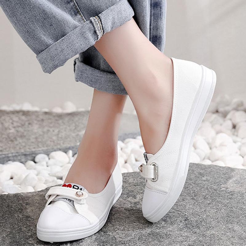 Canvas Shoes Female Students Korean Version of The Breathable White Shoes Low-cut Shallow Mouth Flat Casual Shoes A Pedal Female Net Shoes