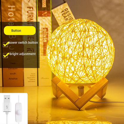 Creative Ball Table Lamp Bedroom Bedside Lamp Night Light Dream Romantic Girl Usb Lamp Sleep Lamp Warm Light Lamp