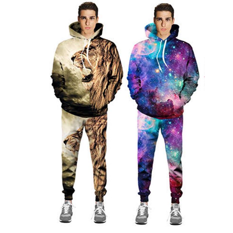 Long sleeve warm trend Sweatshirt suit fashion 3D digital printing hoodie large size clothing