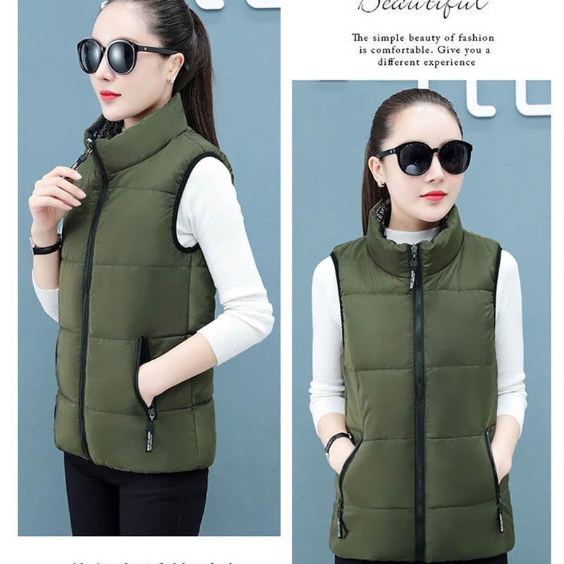 Two-sided Cotton Vest Women's Short Large Size Thick Winter Waistcoat Vest Jacket