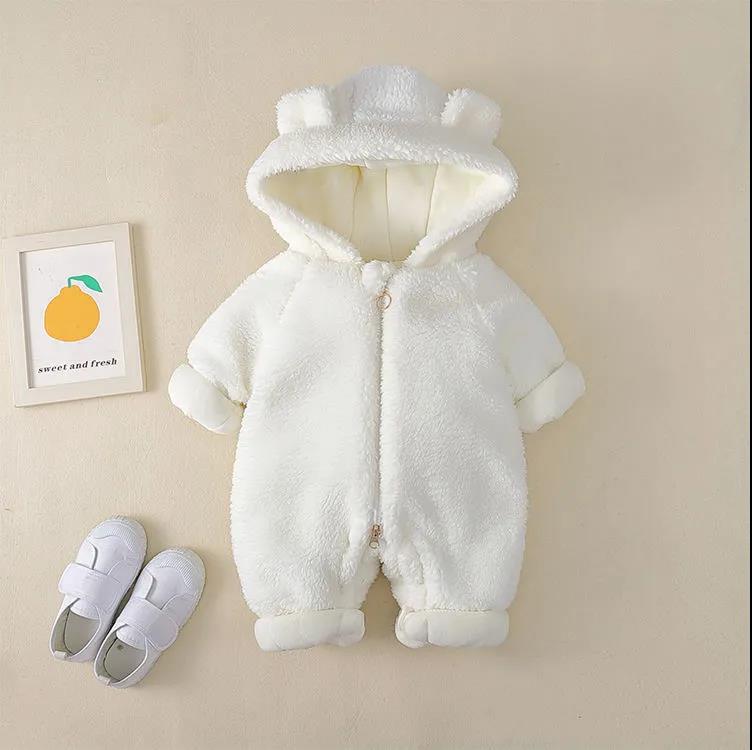 Baby Winter Jumpsuit Lovely Lamb Wool and Plush Thickened Baby Outdoor Suit Winter Newborn Cotton Coat