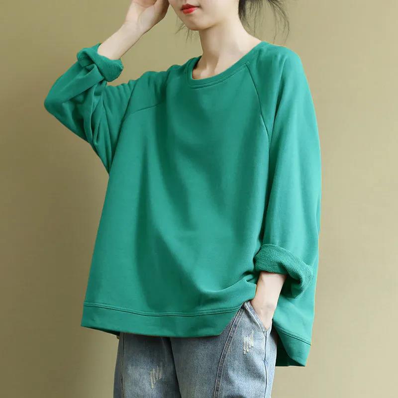 Sweatshirts Women's Spring and Autumn Fashion Round Neck Loose Large Size Casual T-shirt