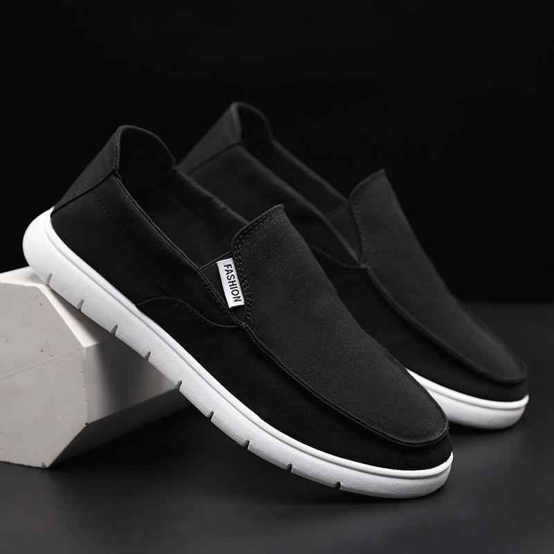 Spring Summer Cloth Shoes Peas Shoes Men's Casual Shoes Lazy One-pedal Canvas Shoes Wild Men's Shoes