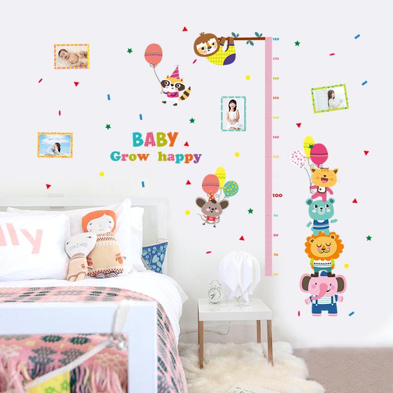 Baby growth record height stickers Children's room kindergarten decorative wall stickers