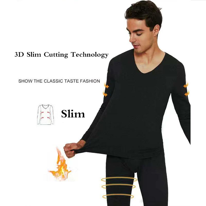 Men Winter Autumn Clothes Thermal Underwear Tops Pants Male Tight Suit Windproof Comfortable Soft Lining Long Sleeve High Elasticity Slim