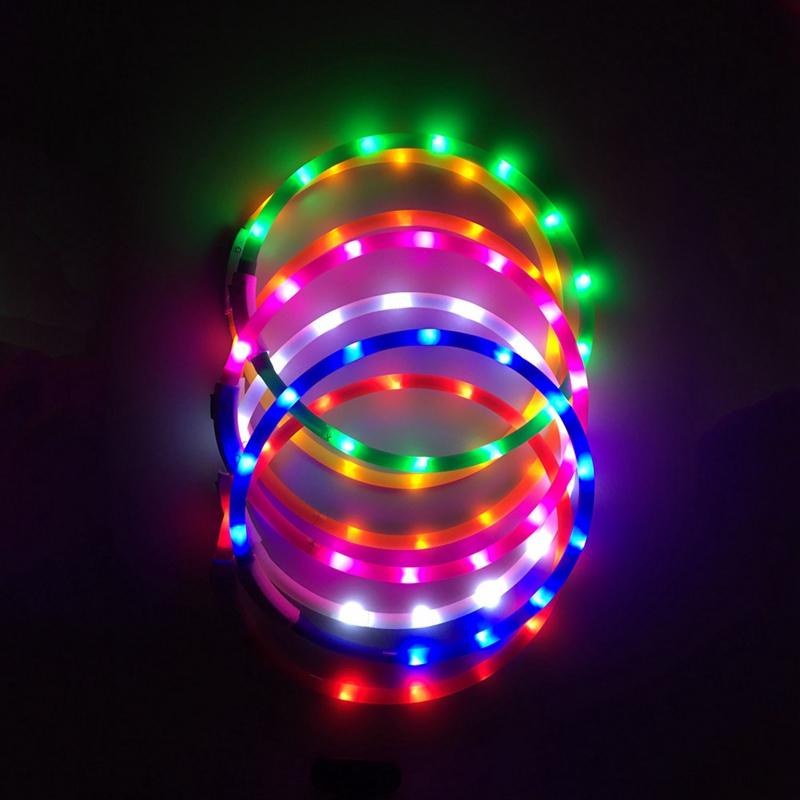 LED Glowing Dog Collar USB Charging Pet Dog Collar Night Luminous Dog Collars Rechargeable Night Safety Flashing Necklace