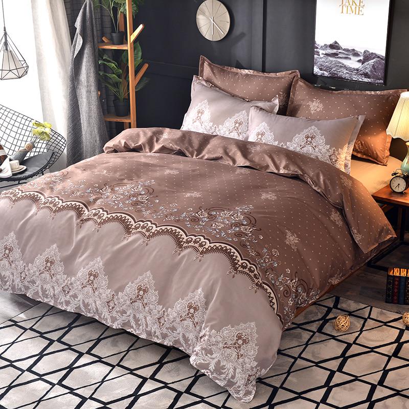 3pcs Luxury Lace Euro Classic Flower Duvet Cover Set European -Style Bedding Set