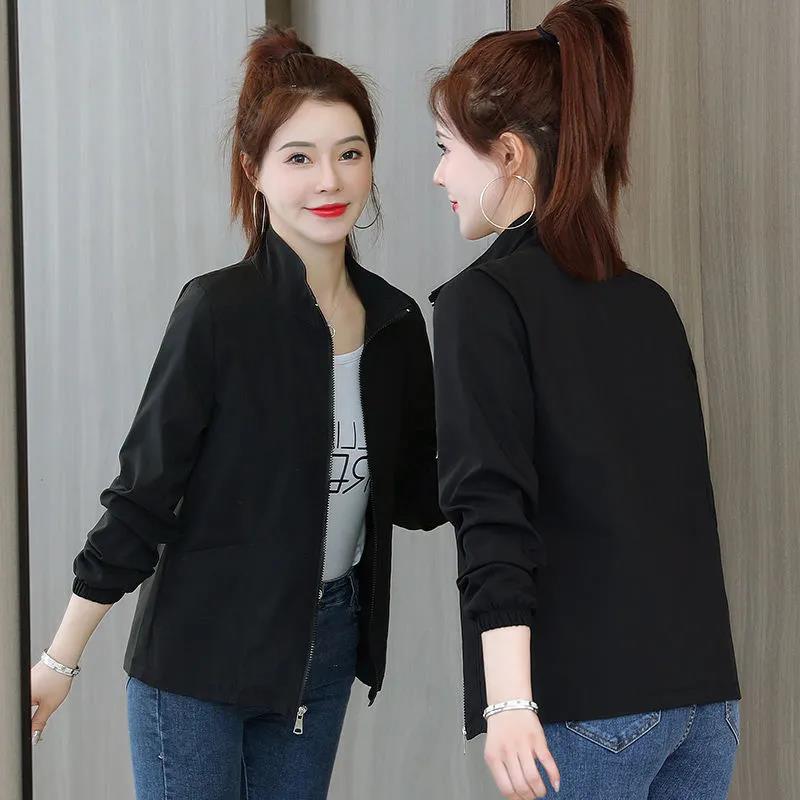 Coat Women's Spring and Autumn Short Windbreaker Coat Loose Casual Baseball Uniform All-match Jacket