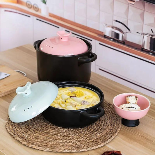 Casserole Stew Pot Soup Household High Temperature Resistant Ceramic Pot Complementary Food Small Casserole Stone Pot