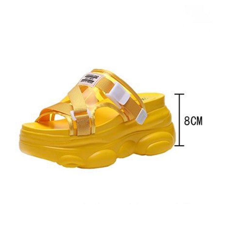 Platform Wedges Shoes Women Slippers Luxury Open Peep Toes Summer Shoes  transparent  Slippers Women Slides Wedge Sandals