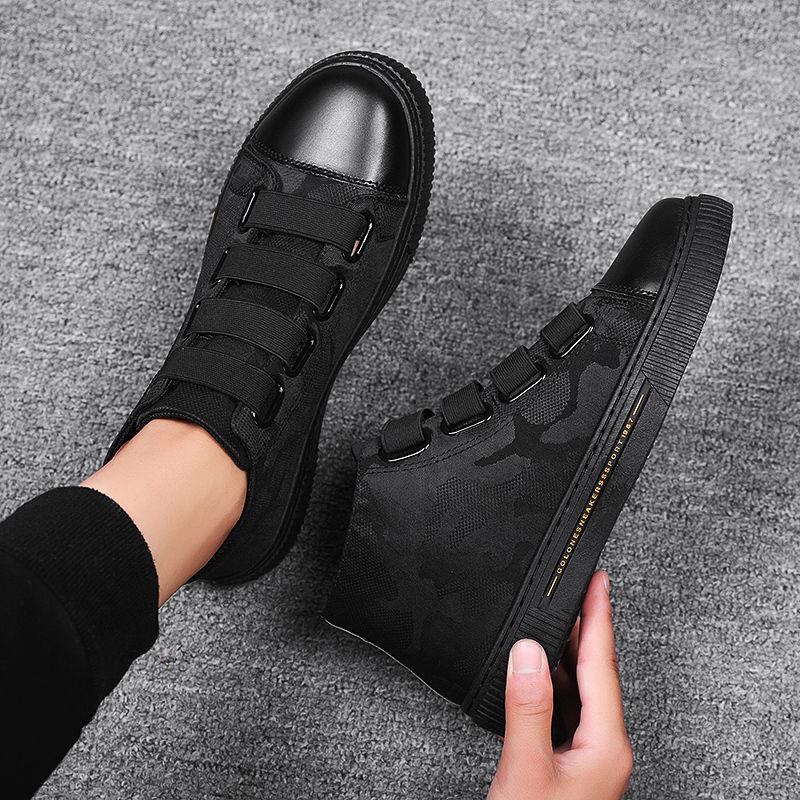 High-top Canvas Shoes Male Student Shoes Black Casual Shoes Breathable Board Shoes Men's Summer Shoes