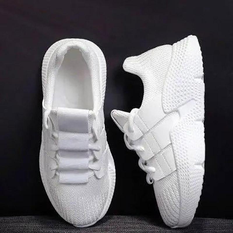 Black Sports Shoes Female Korean Version of Ulzzang Harajuku Wild Student Casual Breathable Running Shoes White